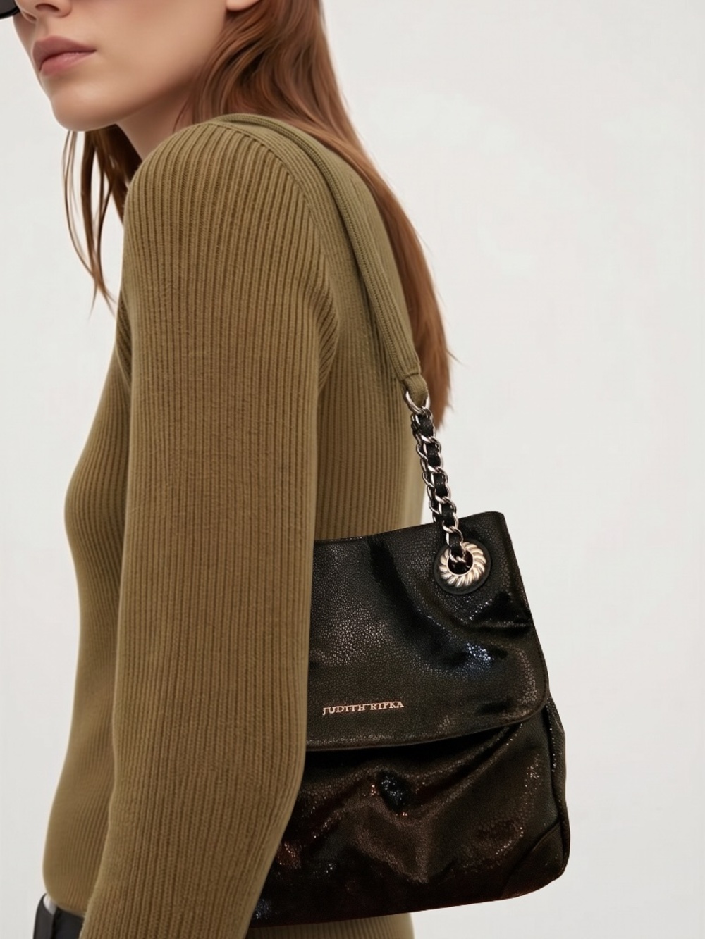 Judith Ripka Black Shoulder Bag